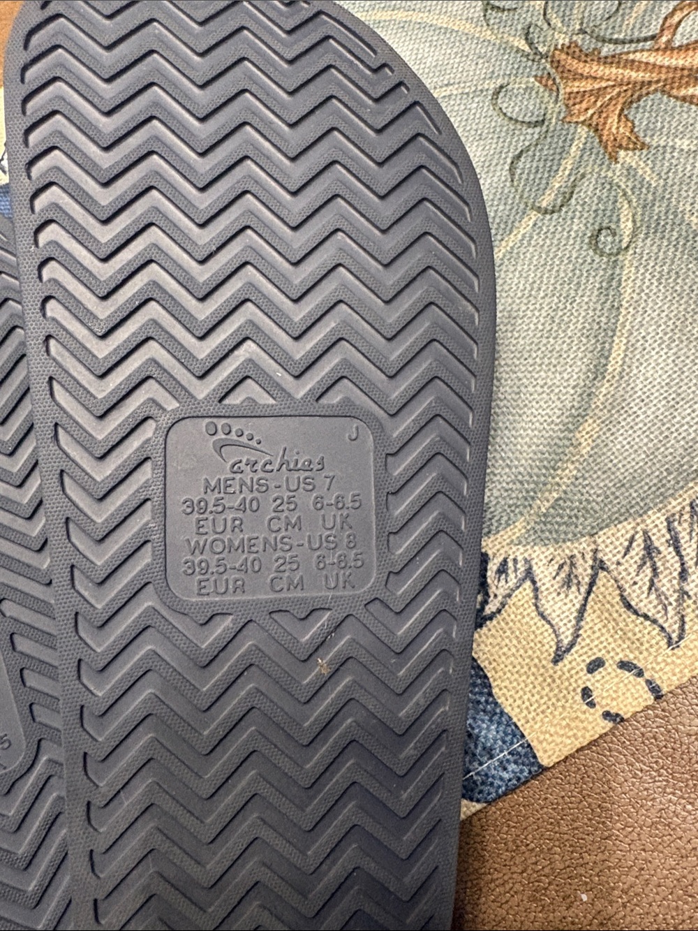 Archie’s Women's Navy Slide Sandals 8 - Picture 3 of 4